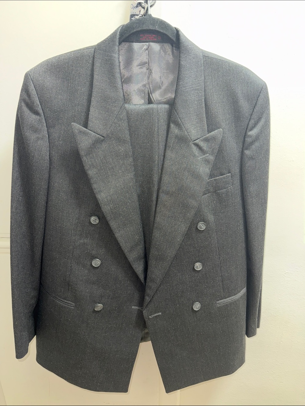 Men's Double-Breasted Gray Blazer
